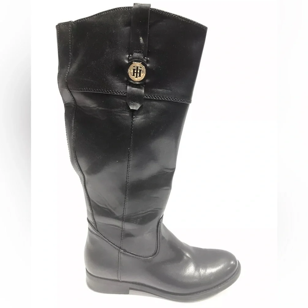 Tommy Hilfiger Women’s Shano, Black Knee High Boots, Size 7M